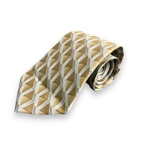 VIA EUROPA Silk Geometric Print Tie